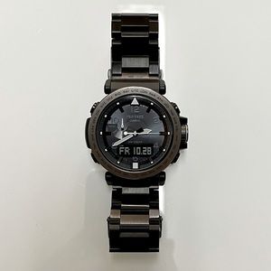 ALMOST PERFECT Casio PRG-650Y-1CR PRO TREK Watch W/ Steel Band, OEM Band +MORE